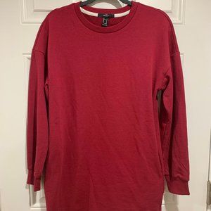 Red Sweater Dress with Pockets